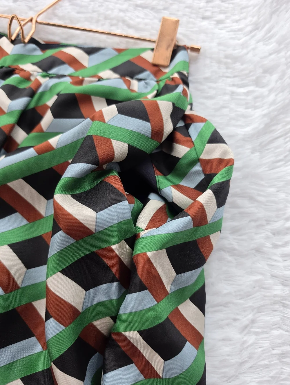 J.‎ Crew Ratti Silk Geometric Diamond Print A-line Skirt